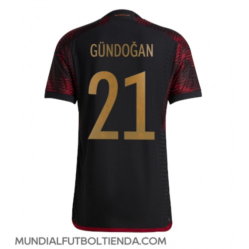 Camiseta Alemania Ilkay Gundogan #21 Segunda Equipación Replica Mundial 2022 mangas cortas